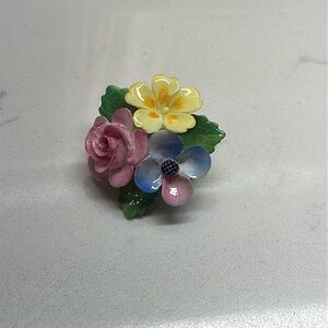 Vintage Jon Anton English China, Flower Brooch Pin